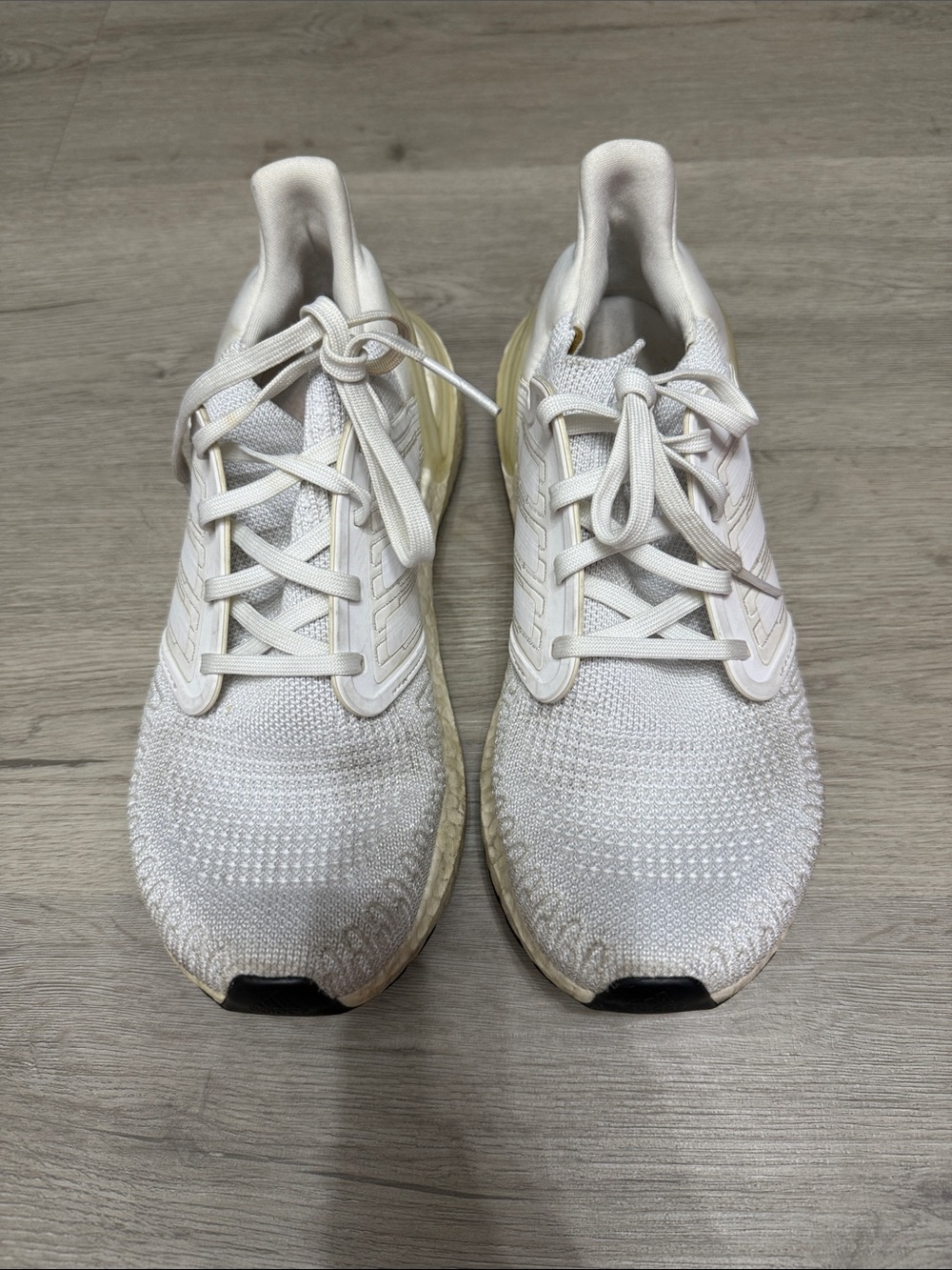 adidas Originals White Knit Athletic Sneakers